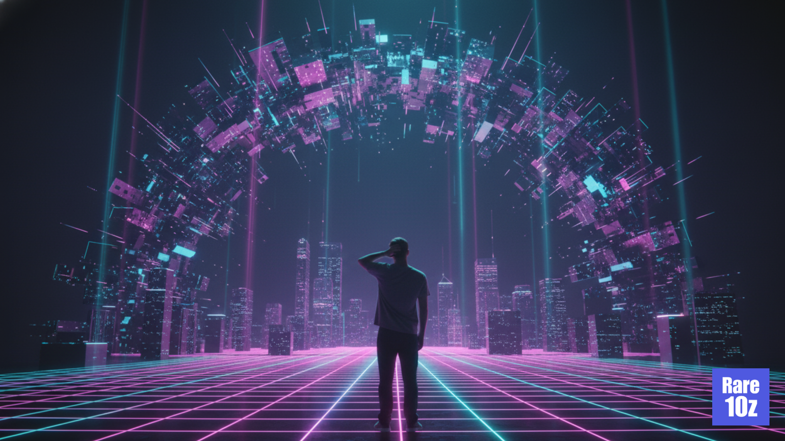 digital artwork showing a surreal city glitch effect representing real life glitches